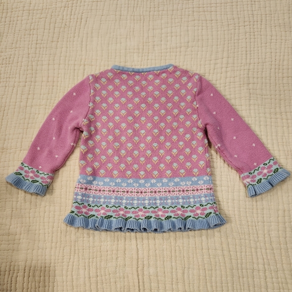 Hanna Andersson sweater 80 18/24 months combed cotton pink blue girl toddler - Picture 6 of 7